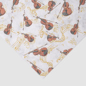 Muzieknoten Violins and Gold Staves Ribbons Tissuepapier (Detail)