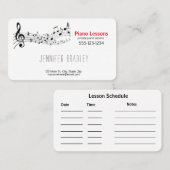 Muzieknoten, Visitekaartjes voor pianoleraren (Voorkant / Achterkant)
