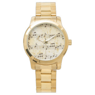 Muzieknoten volgen horloge