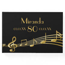 muzieknoten voor 80ste verjaardag gouden feestdag 