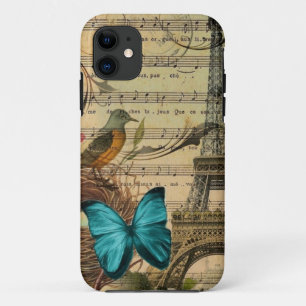 muzieknoten voor gaffeltoren met  eiffeltoren iPhone 11 hoesje