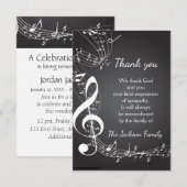 Muzieknoten voor gedenkwaardige Bedankt (Voorkant / Achterkant)