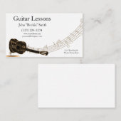 Muzieknoten voor gitaarlessen visitekaartje (Voorkant / Achterkant)