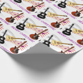 Muzieknoten voor kerstgitaren Musiciaans Band Fun Cadeaupapier (Hoek)