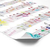 Muzieknoten voor kleurrijke vellen foto afdruk (Hoek)