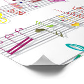 Muzieknoten voor kleurrijke vellen poster (Hoek)