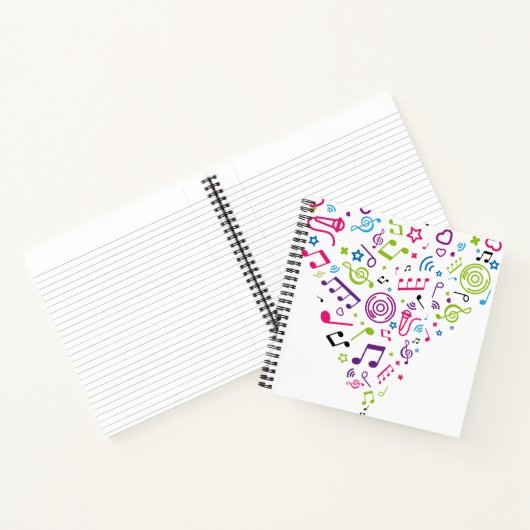 muzieknoten voor muziekkleurpatronen notitieboek (Binnen)