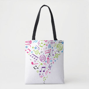 muzieknoten voor muziekkleurpatronen tote bag