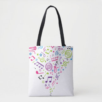 muzieknoten voor muziekkleurpatronen tote bag