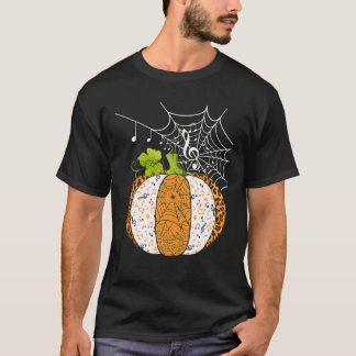 Muzieknoten voor muziekoppompoen halloween voor mu t-shirt