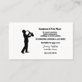 Muzieknoten voor saxofone Player Piano Keys Visitekaartje (Achterkant)