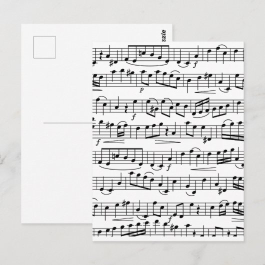 Muzieknoten voor vellen briefkaart (Voorkant / Achterkant)
