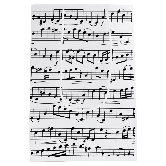 Muzieknoten voor vellen medium cadeauzakje (Achterkant)