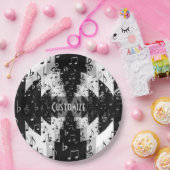 Muzieknoten voor zwarte en witte echo papieren bordje (Feest)