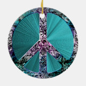 muzieknoten Vredesgebarentaal Vakantie Keramisch Ornament (Achterkant)