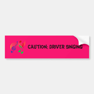 Muzieknoten, Waarschuwing: bestuurder zingt Bumpersticker