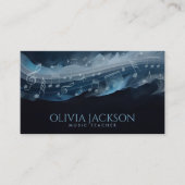 Muzieknoten Waterverf Flow - Dreamy Blue Visitekaartje (Voorkant)