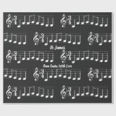 Muzieknoten We wensen u een prettige kerstcadeauna Cadeaupapier (Vlak)