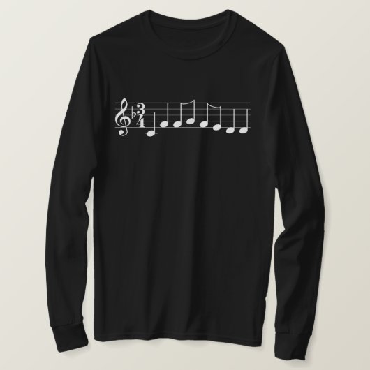 Muzieknoten We wensen u een prettige kersttang T T-shirt (Design voorkant)