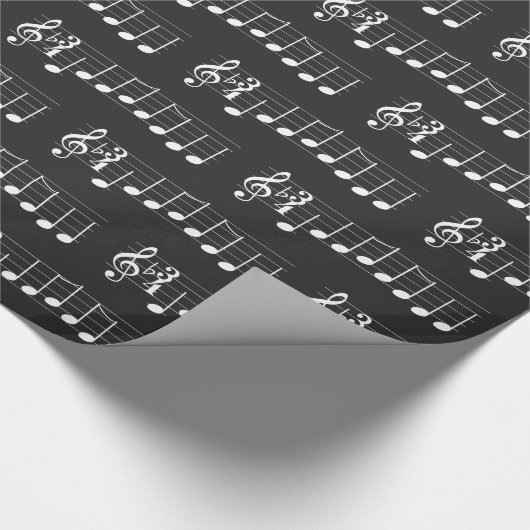 Muzieknoten Wij wensen u een prettige kerstkoorden Cadeaupapier (Hoek)