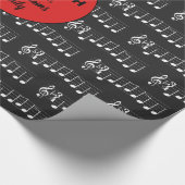 Muzieknoten Wij wensen u een prettige kerstkoorden Cadeaupapier (Hoek)