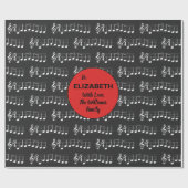 Muzieknoten Wij wensen u een prettige kerstkoorden Cadeaupapier (Vlak)