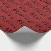 Muzieknoten Wij wensen u een prettige kerstkoorden Cadeaupapier (Hoek)