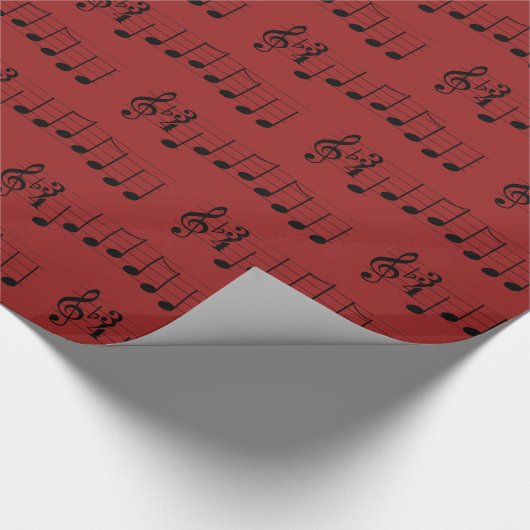 Muzieknoten Wij wensen u een prettige kerstkoorden Cadeaupapier (Hoek)