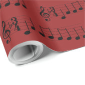 Muzieknoten Wij wensen u een prettige kerstkoorden Cadeaupapier (Rol Hoek)