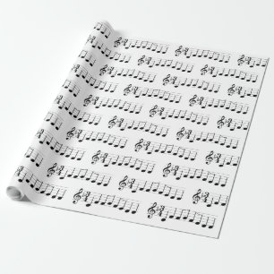 Muzieknoten Wij wensen u een prettige kerstkoorden Cadeaupapier