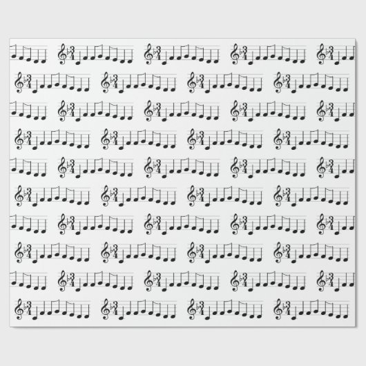 Muzieknoten Wij wensen u een prettige kerstkoorden Cadeaupapier (Vlak)