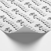 Muzieknoten Wij wensen u een prettige kerstkoorden Cadeaupapier (Hoek)