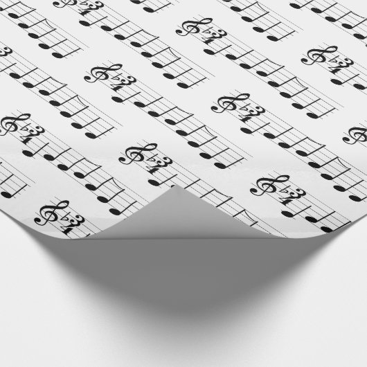 Muzieknoten Wij wensen u een prettige kerstkoorden Cadeaupapier (Hoek)