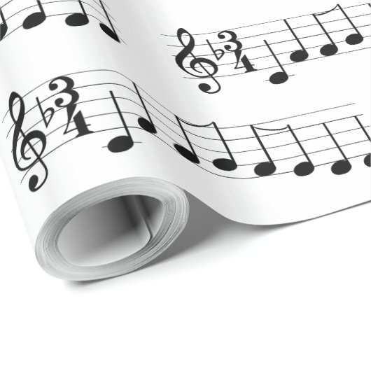 Muzieknoten Wij wensen u een prettige kerstkoorden Cadeaupapier (Rol Hoek)