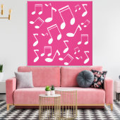 Muzieknoten wit canvas afdruk (Insitu (Woonkamer))