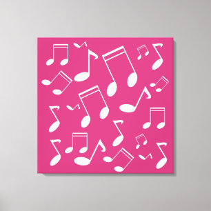 Muzieknoten wit canvas afdruk