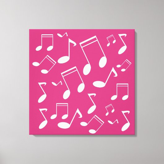 Muzieknoten wit canvas afdruk (Voorkant)