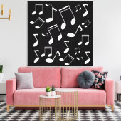 Muzieknoten wit canvas afdruk (Insitu (Woonkamer))