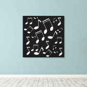 Muzieknoten wit canvas afdruk (Insitu (Houten vloer))