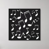 Muzieknoten wit canvas afdruk (Voorkant)