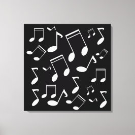 Muzieknoten wit canvas afdruk