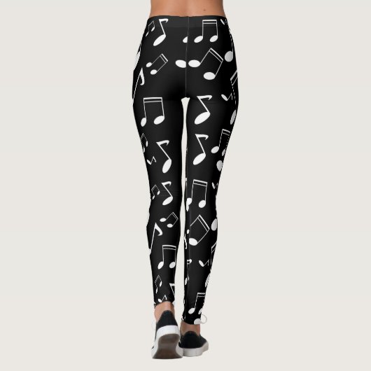 Muzieknoten wit leggings (Achterkant)