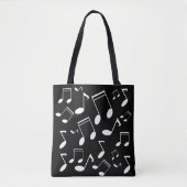 Muzieknoten wit tote bag (Voorkant)