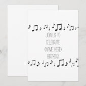 MUZIEKNOTEN ZINGEN DEZE UITNODIGING VOOR JE VERJAA (Voorkant / Achterkant)