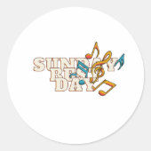 Muzieknoten zondag de beste dag Sticker (Voorkant)