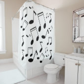 Muzieknoten zwart douchegordijn (In situ)