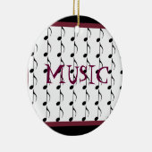 Muzieknoten, zwart en Bourgogne Keramisch Ornament (Rechts)