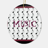 Muzieknoten, zwart en Bourgogne Keramisch Ornament (Links)