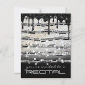 muzieknoten zwart en wit recital kaart (Voorkant)