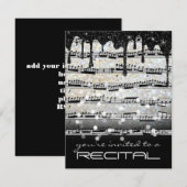 muzieknoten zwart en wit recital kaart (Voorkant / Achterkant)